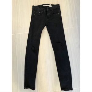 Zara Ripped Black Skinny Jeans